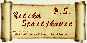 Milika Stoiljković vizit kartica